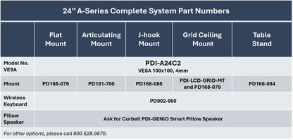 24" A-Series Smart HDTV Hospital Display | PDI-A24C2