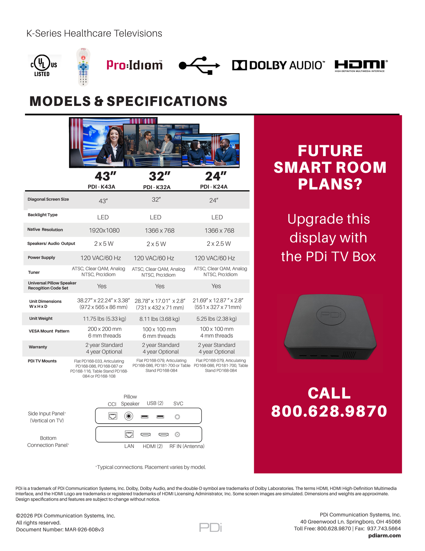 K-Series Hospital TVs