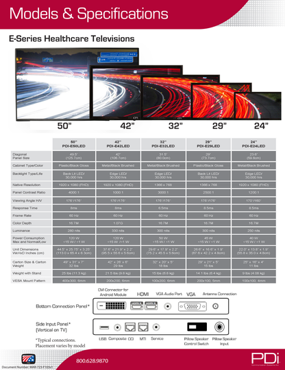 Refurb PDI-E42LEDx-R | 42" E-Series HDTV Hospital Display